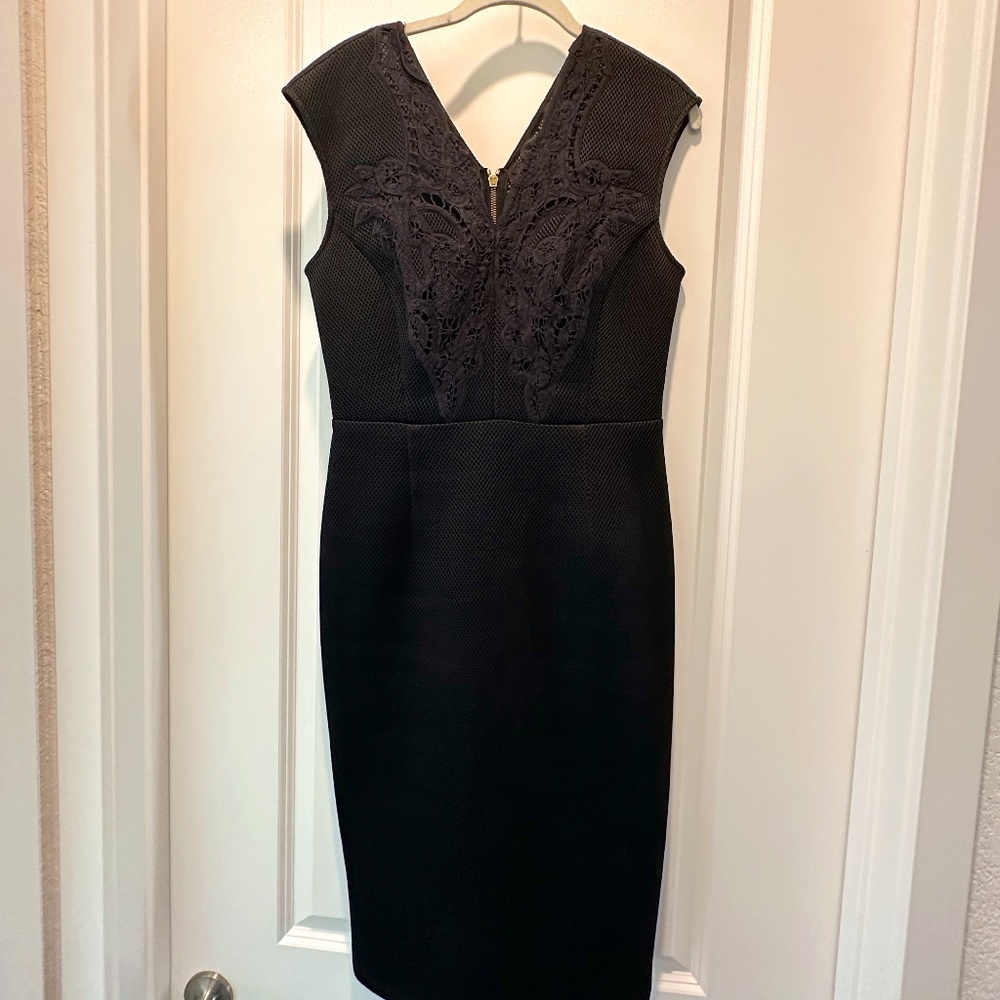 Black Ted Baker Lace Detail Dress - Size Ted 3
